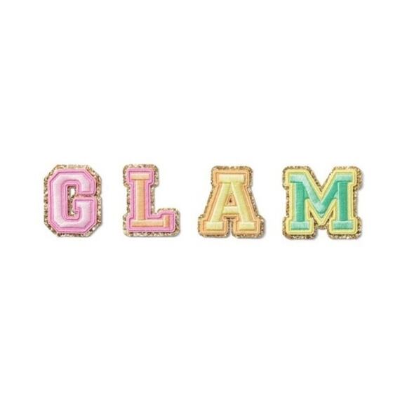Stoney Clover Lane x Target GLAM Sticker Patches Letters Varsity Pastel Set NEW - Picture 1 of 8